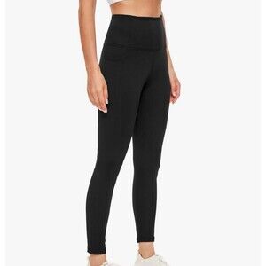 BATHRINS Fleece Lined Leggings With Pockets Size XL Black
